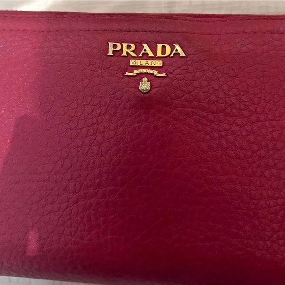 EUC Prada Milano Pink Long Zip Round Wallet - Picture 3 of 12